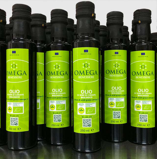 confezionamento olio di canapa