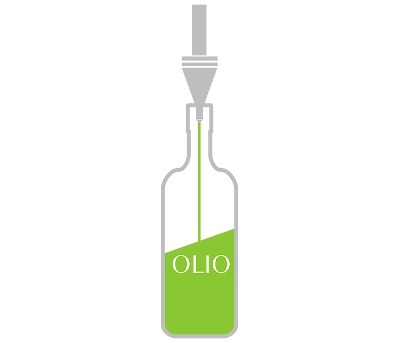 riempimento bottiglia olio imbottigliamento