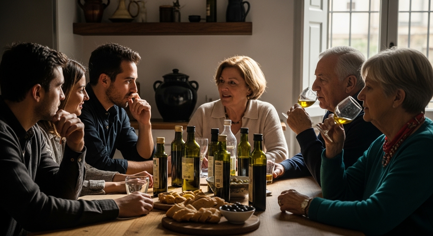 famiglia cucina olio extravergine