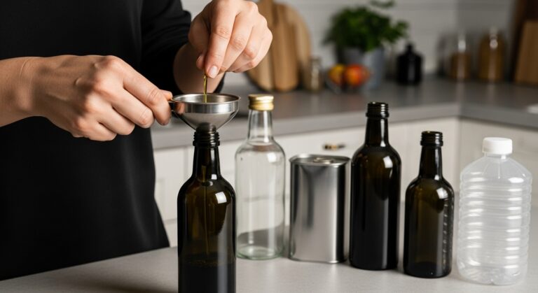 conservare olio bottiglia vetro