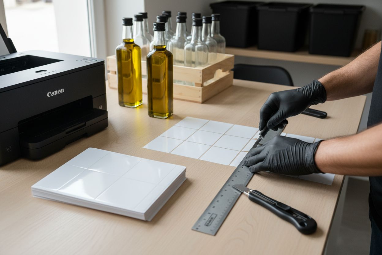etichettatura olio materiali